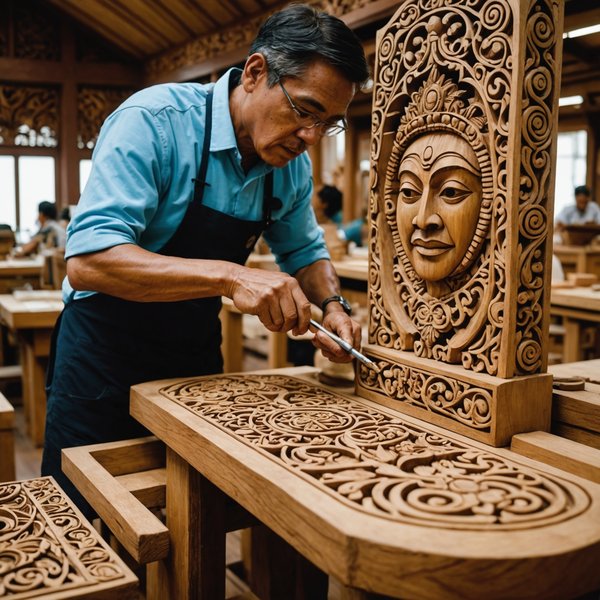 Quelle croisière propose des ateliers de sculpture sur bois en Indonésie?